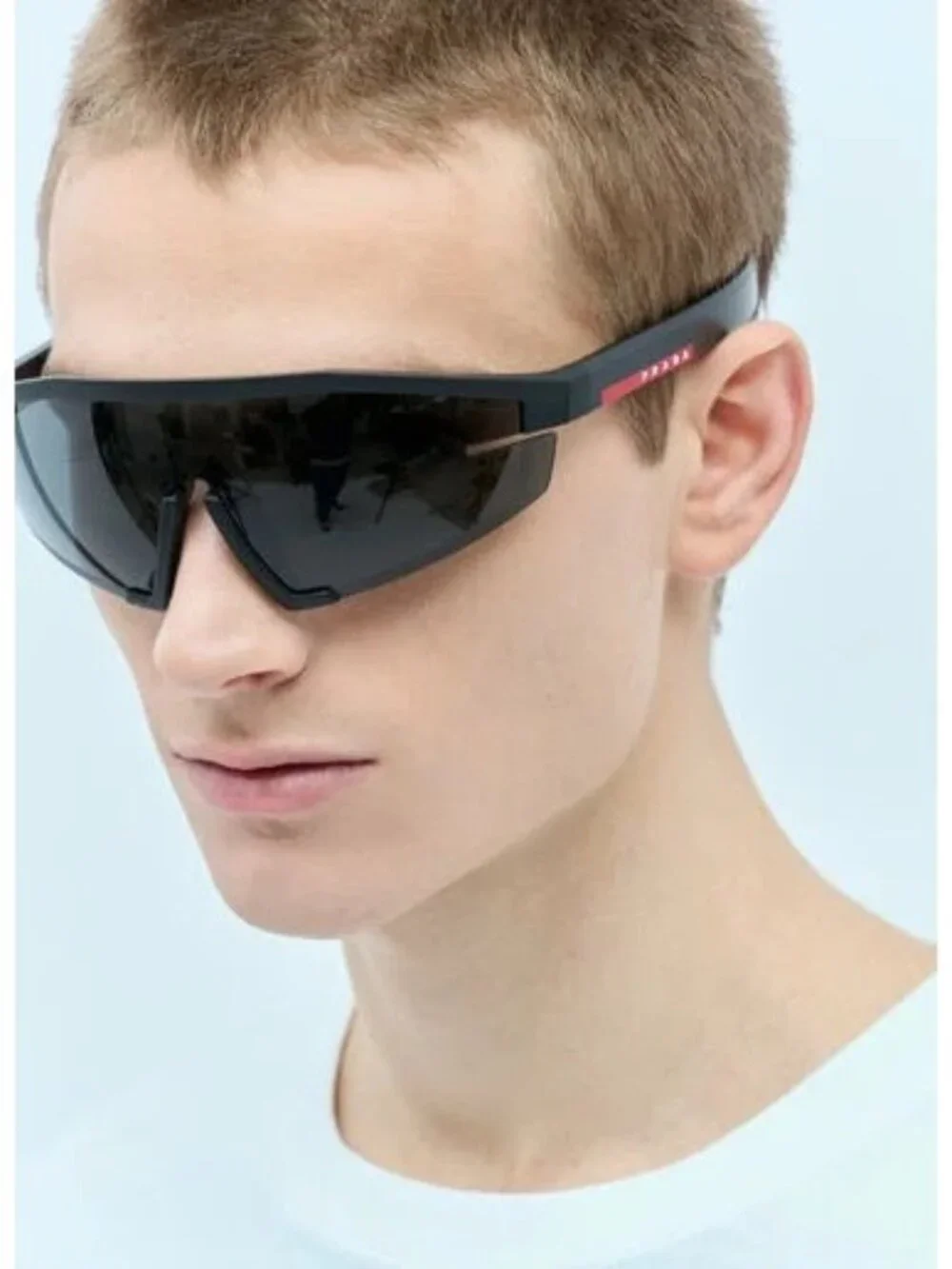 Prada Linea Rossa PS03ZS 1BO05U Men Black Blue Sport Sunglasses Authentic NEW